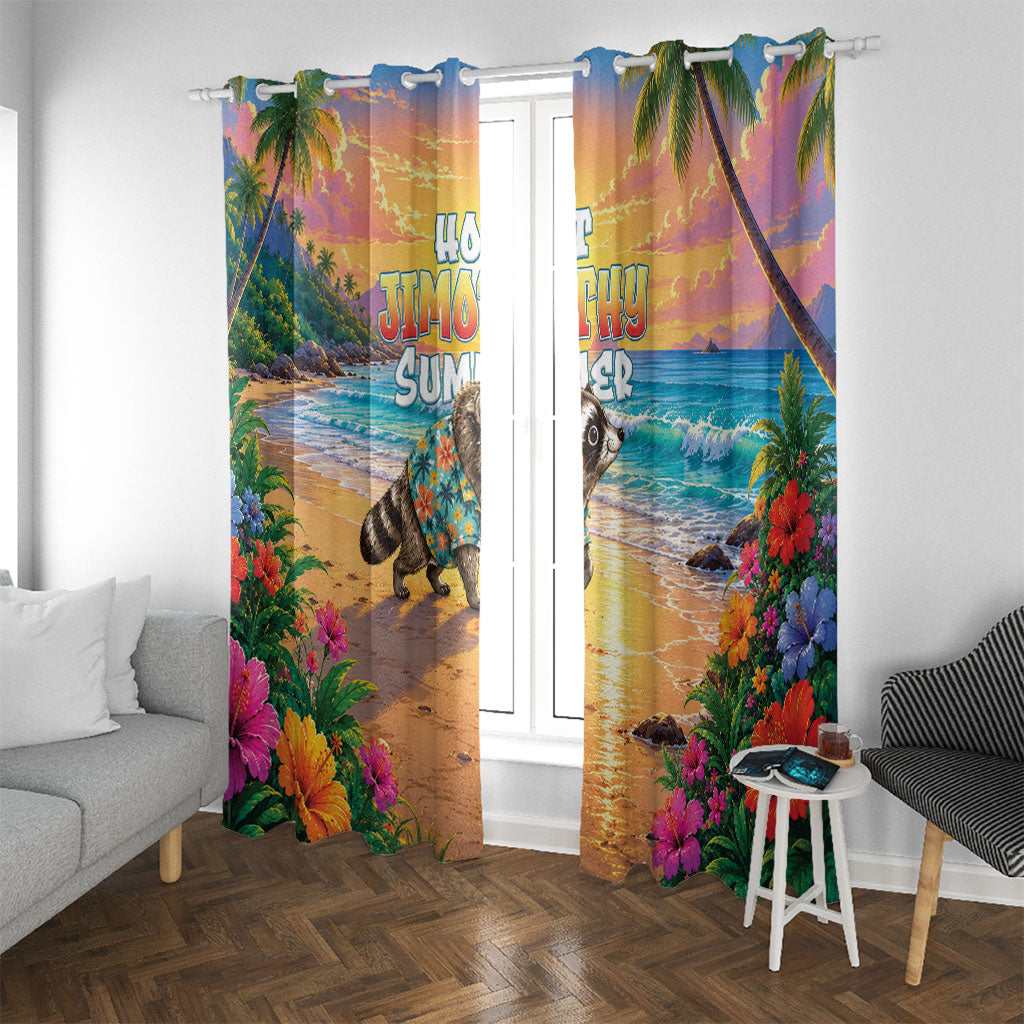 Hot Jimothy Summer Window Curtain Funny Seattle Raccoon