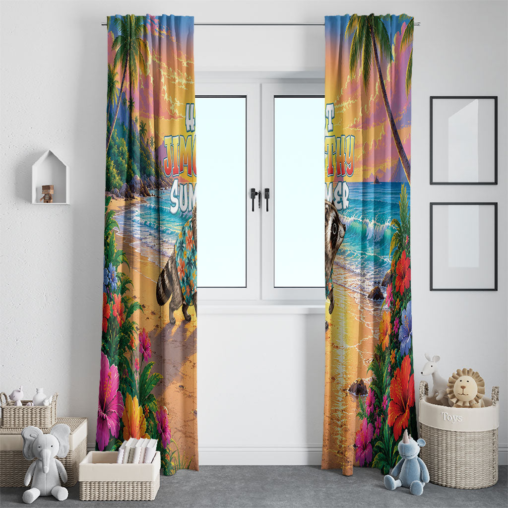 Hot Jimothy Summer Window Curtain Funny Seattle Raccoon