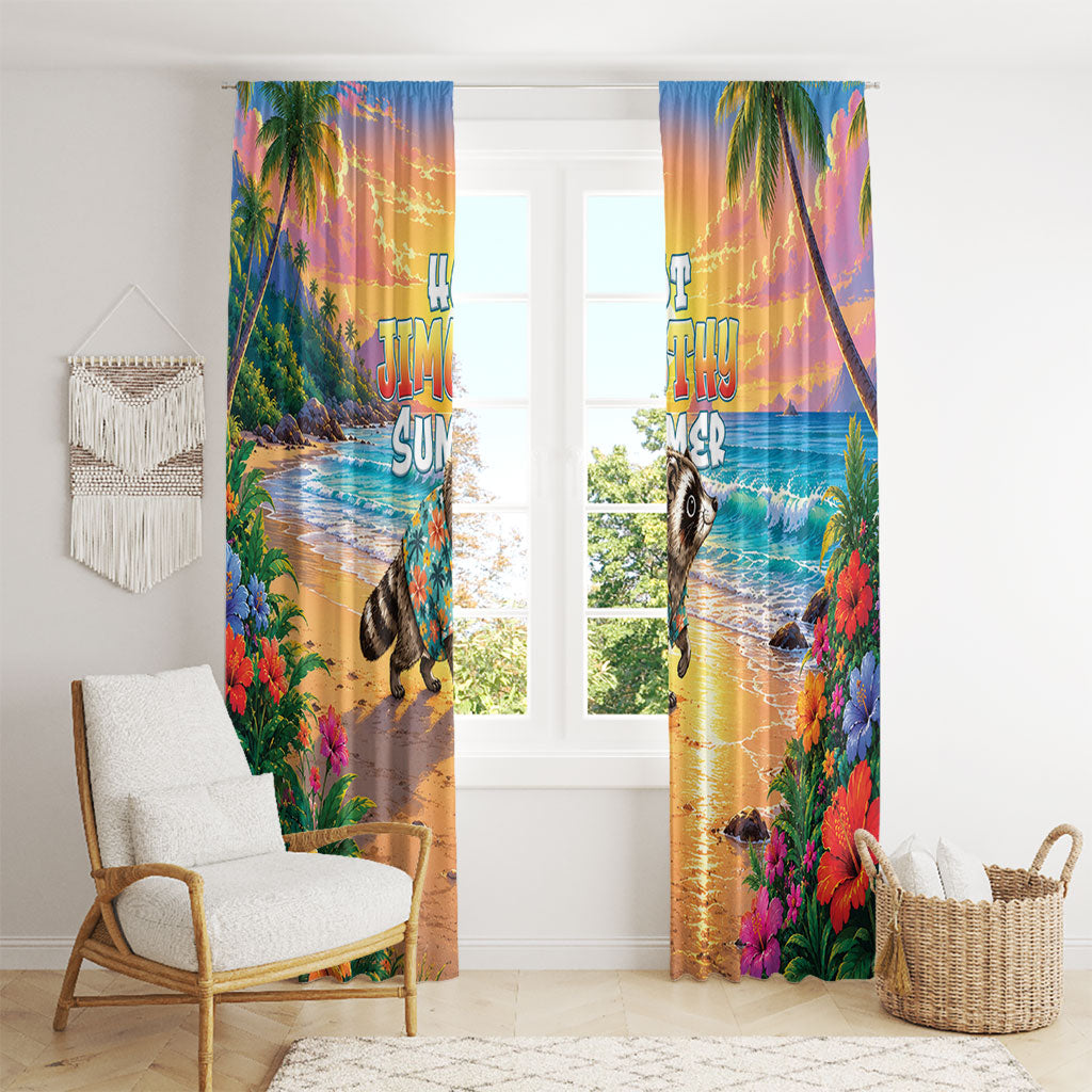 Hot Jimothy Summer Window Curtain Funny Seattle Raccoon