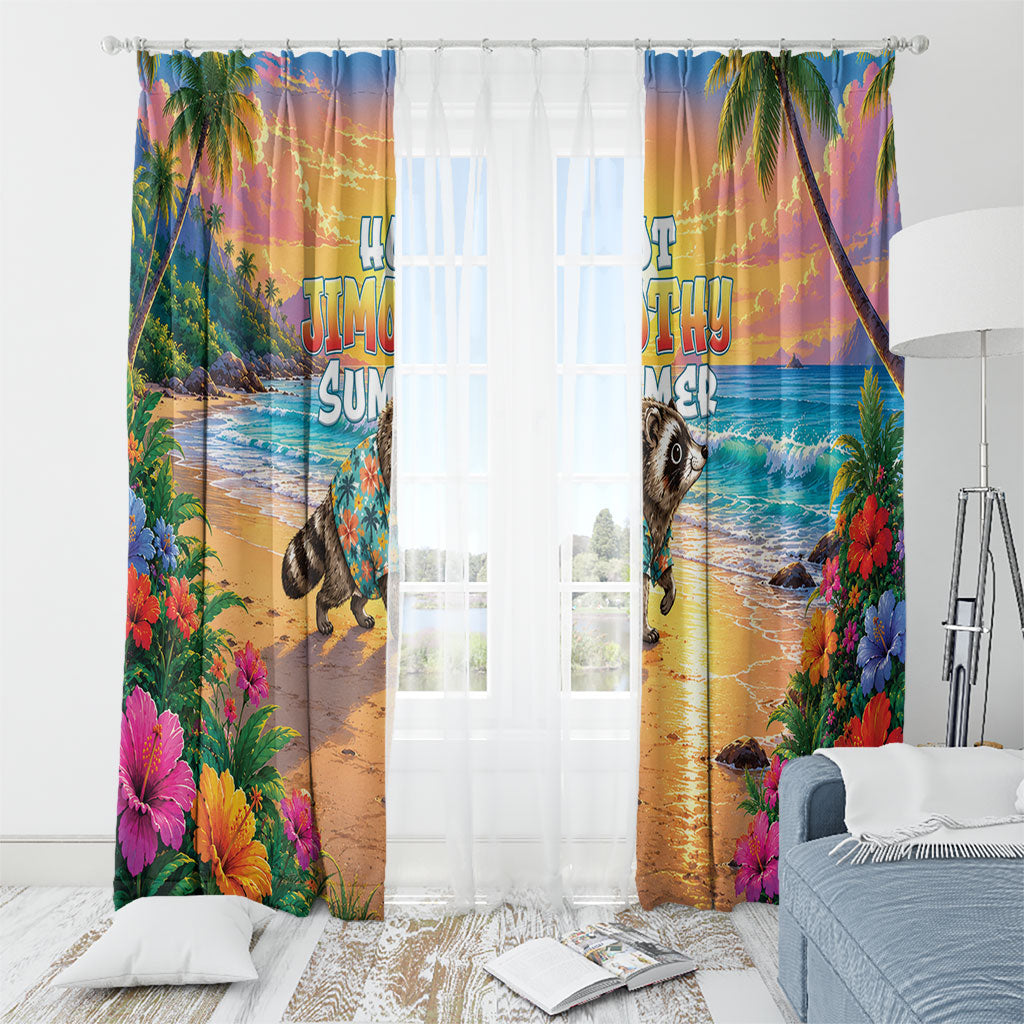 Hot Jimothy Summer Window Curtain Funny Seattle Raccoon