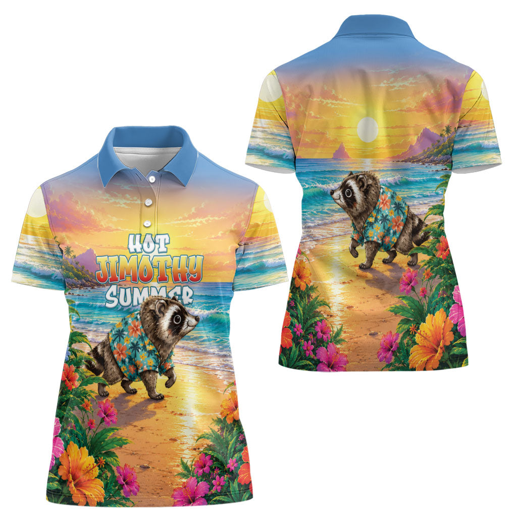 Hot Jimothy Summer Women Polo Shirt Funny Seattle Raccoon