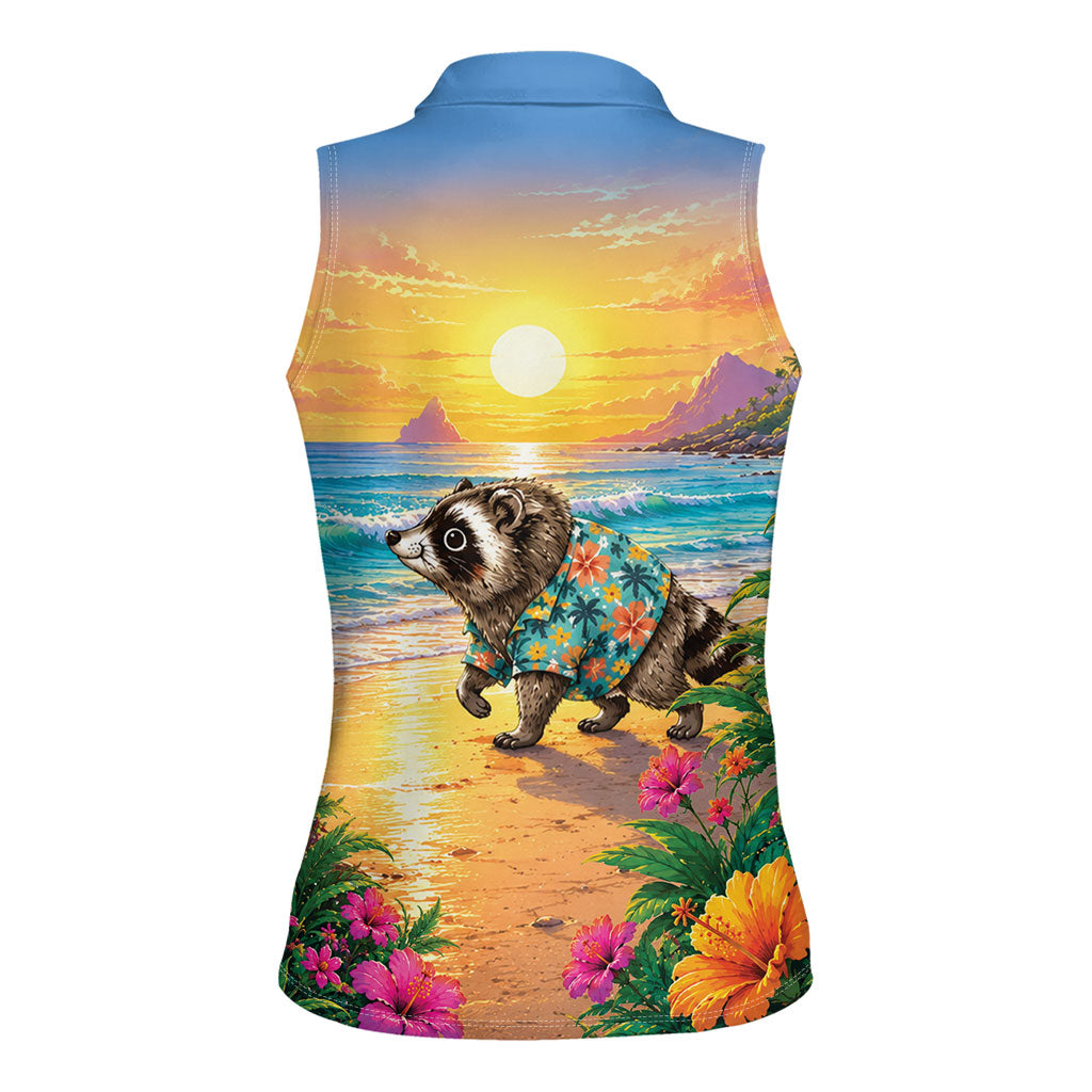 Hot Jimothy Summer Women Sleeveless Polo Shirt Funny Seattle Raccoon