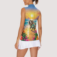 Hot Jimothy Summer Women Sleeveless Polo Shirt Funny Seattle Raccoon
