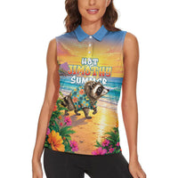 Hot Jimothy Summer Women Sleeveless Polo Shirt Funny Seattle Raccoon