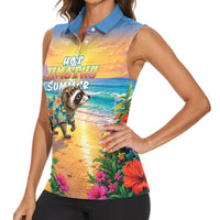 Hot Jimothy Summer Women Sleeveless Polo Shirt Funny Seattle Raccoon