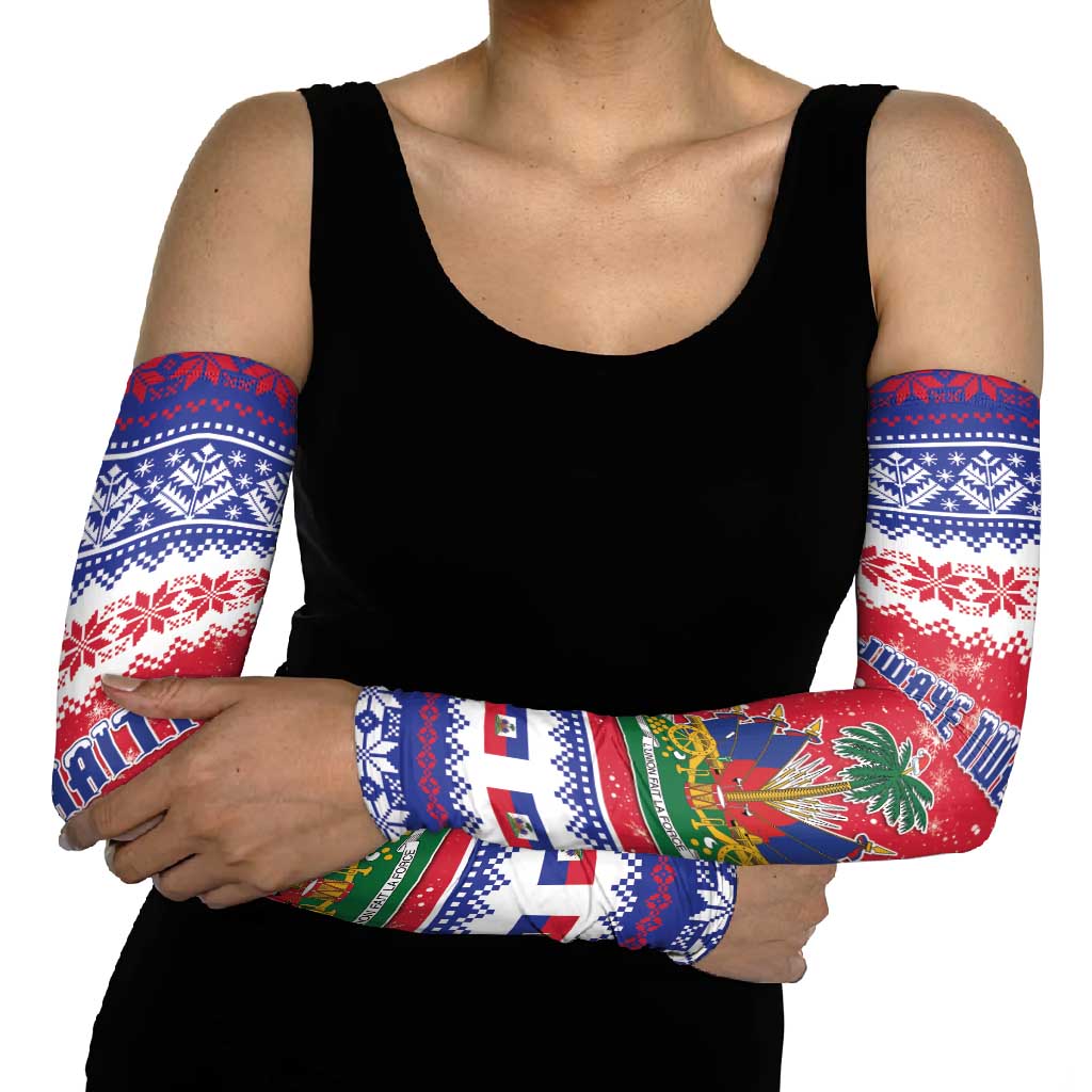 Haiti Christmas Arm Sleeves Coat Of Arms Jwaye Nwel - Wonder Print Shop