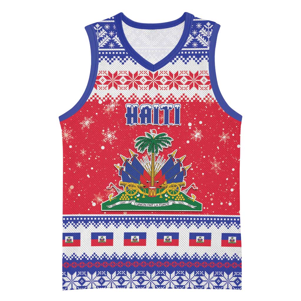 Haiti Christmas Basketball Jersey Coat Of Arms Jwaye Nwel - Wonder Print Shop