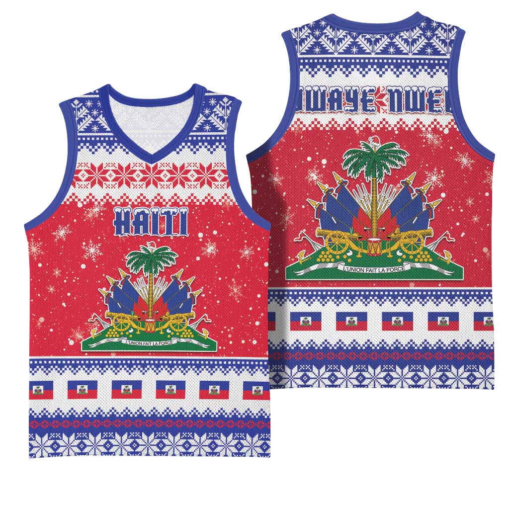 Haiti Christmas Basketball Jersey Coat Of Arms Jwaye Nwel - Wonder Print Shop