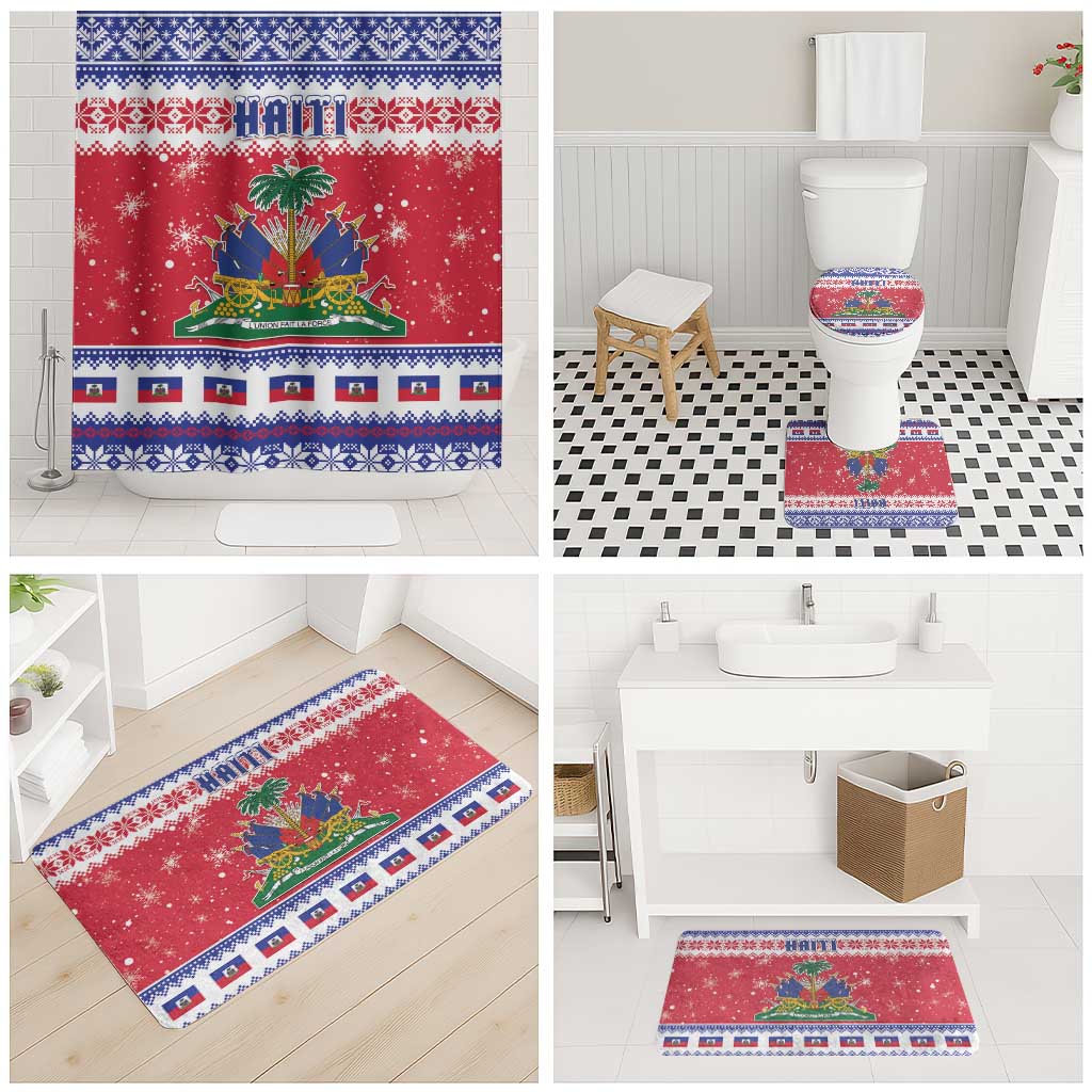 Haiti Christmas Bathroom Set Coat Of Arms Jwaye Nwel - Wonder Print Shop