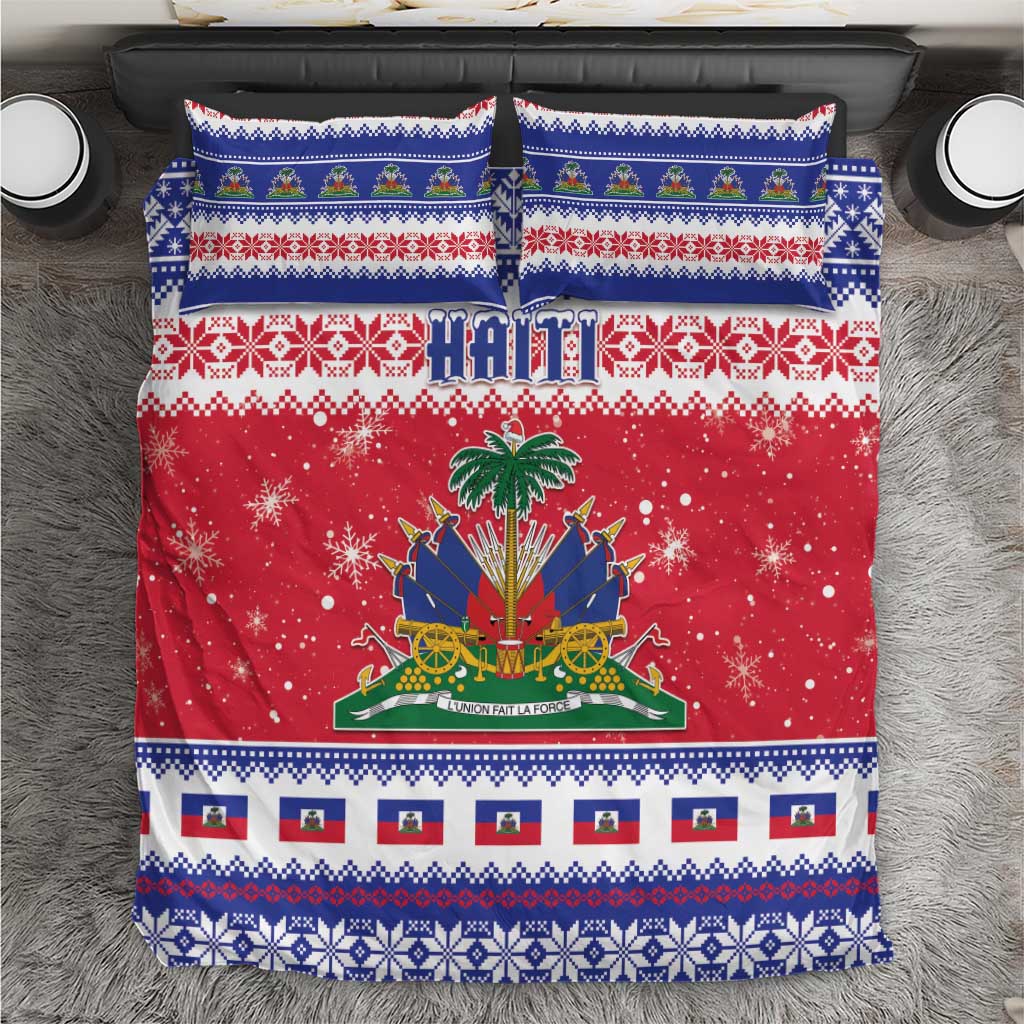 Haiti Christmas Bedding Set Coat Of Arms Jwaye Nwel - Wonder Print Shop