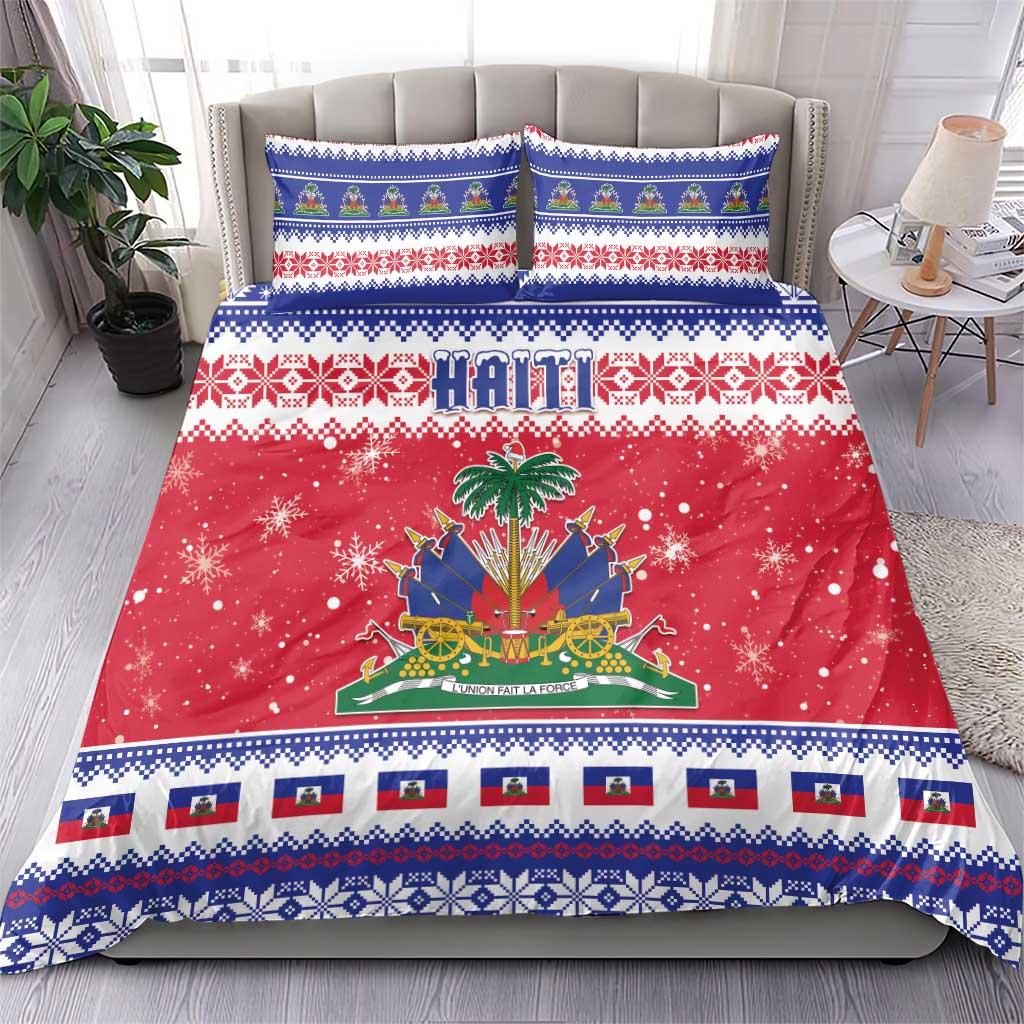 Haiti Christmas Bedding Set Coat Of Arms Jwaye Nwel - Wonder Print Shop