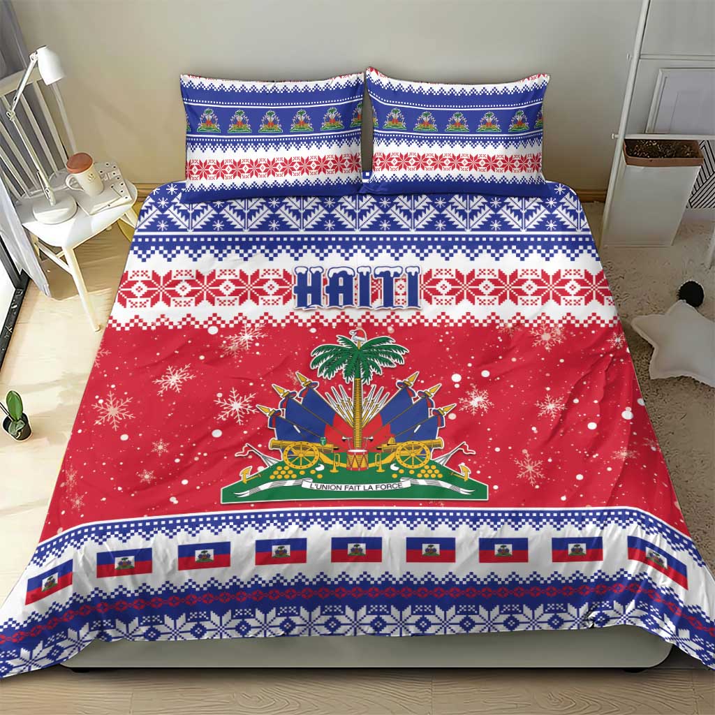 Haiti Christmas Bedding Set Coat Of Arms Jwaye Nwel - Wonder Print Shop