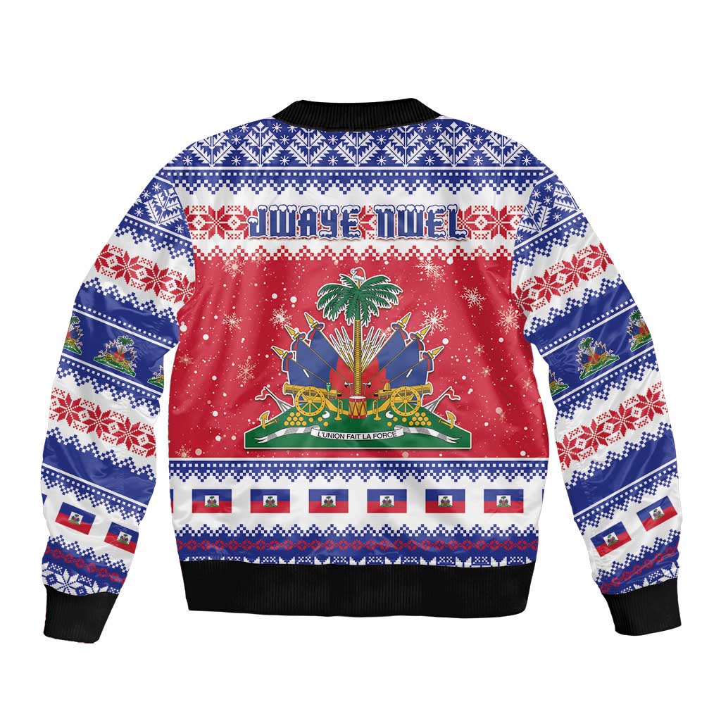 Haiti Christmas Bomber Jacket Coat Of Arms Jwaye Nwel - Wonder Print Shop