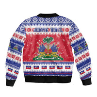 Haiti Christmas Bomber Jacket Coat Of Arms Jwaye Nwel - Wonder Print Shop