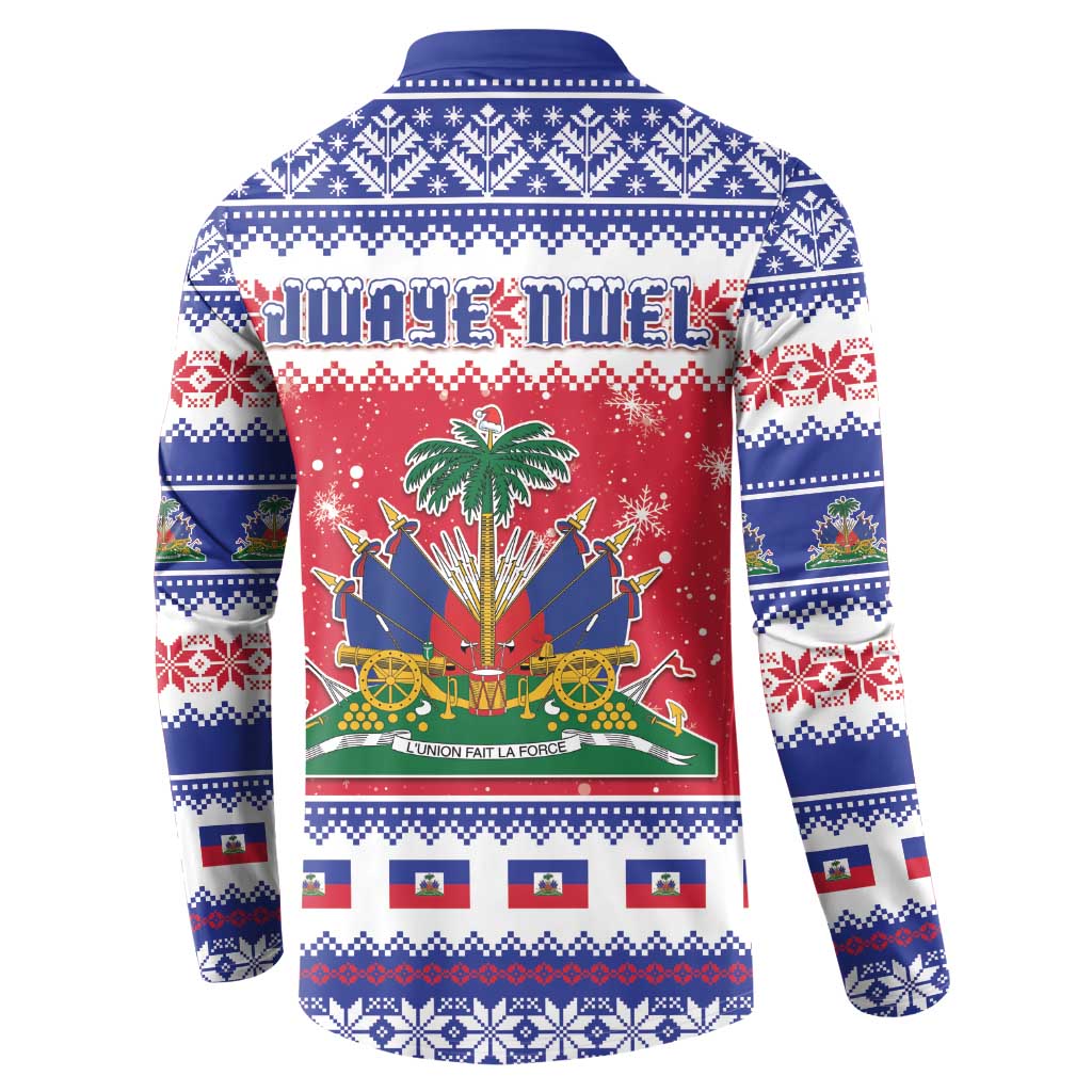 Haiti Christmas Button Sweatshirt Coat Of Arms Jwaye Nwel - Wonder Print Shop