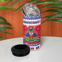 Haiti Christmas 4 in 1 Can Cooler Tumbler Coat Of Arms Jwaye Nwel - Wonder Print Shop