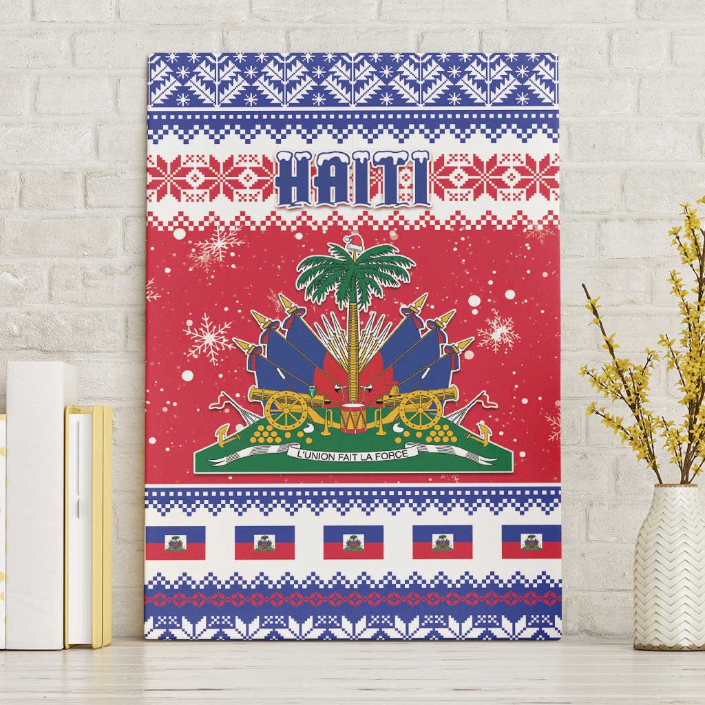Haiti Christmas Canvas Wall Art Coat Of Arms Jwaye Nwel - Wonder Print Shop