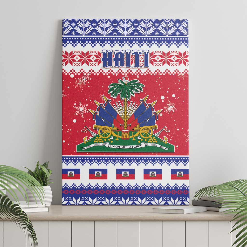 Haiti Christmas Canvas Wall Art Coat Of Arms Jwaye Nwel - Wonder Print Shop