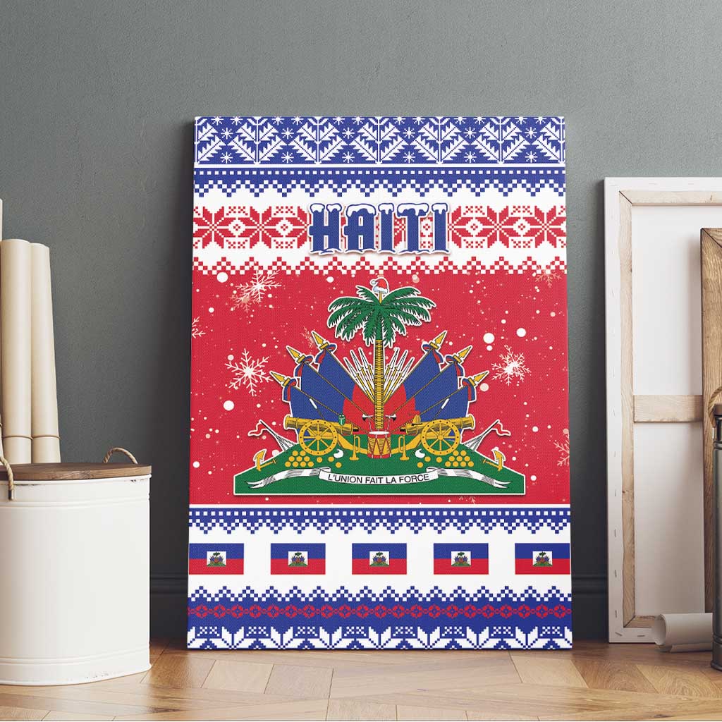 Haiti Christmas Canvas Wall Art Coat Of Arms Jwaye Nwel - Wonder Print Shop