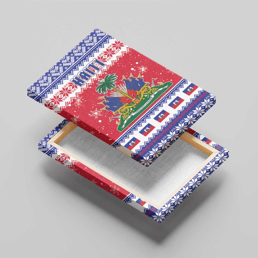 Haiti Christmas Canvas Wall Art Coat Of Arms Jwaye Nwel - Wonder Print Shop
