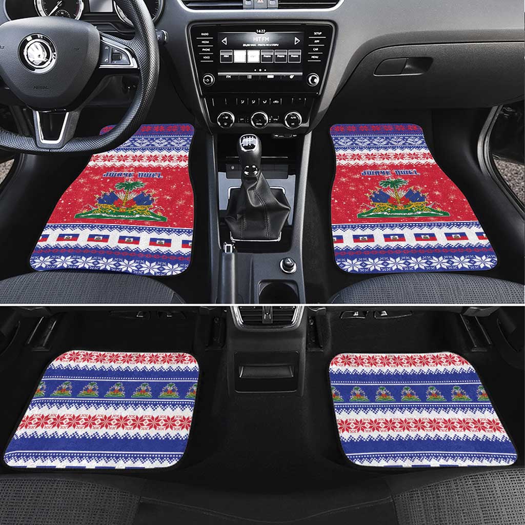 Haiti Christmas Car Mats Coat Of Arms Jwaye Nwel - Wonder Print Shop