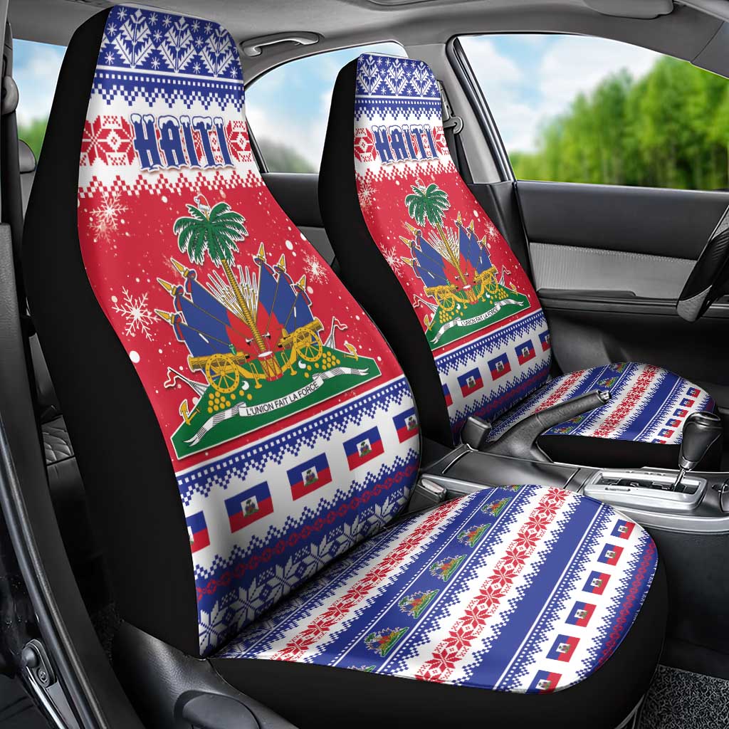 Haiti Christmas Car Seat Cover Coat Of Arms Jwaye Nwel - Wonder Print Shop