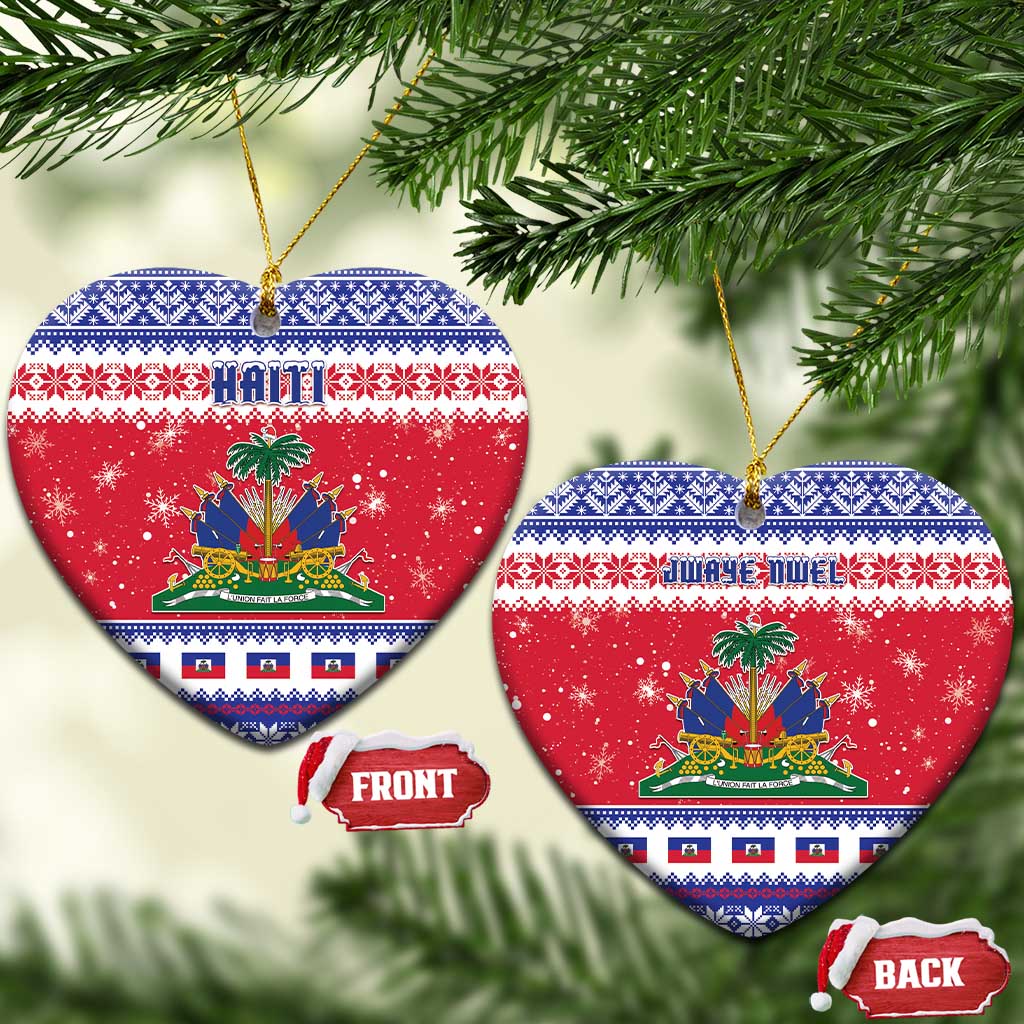 Haiti Christmas Ceramic Ornament Coat Of Arms Jwaye Nwel - Wonder Print Shop