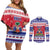 Haiti Christmas Couples Matching Off Shoulder Short Dress and Long Sleeve Button Shirt Coat Of Arms Jwaye Nwel - Wonder Print Shop