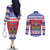 Haiti Christmas Couples Matching Off The Shoulder Long Sleeve Dress and Long Sleeve Button Shirt Coat Of Arms Jwaye Nwel - Wonder Print Shop