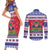 Haiti Christmas Couples Matching Short Sleeve Bodycon Dress and Long Sleeve Button Shirt Coat Of Arms Jwaye Nwel - Wonder Print Shop