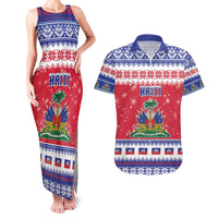 Haiti Christmas Couples Matching Tank Maxi Dress and Hawaiian Shirt Coat Of Arms Jwaye Nwel - Wonder Print Shop