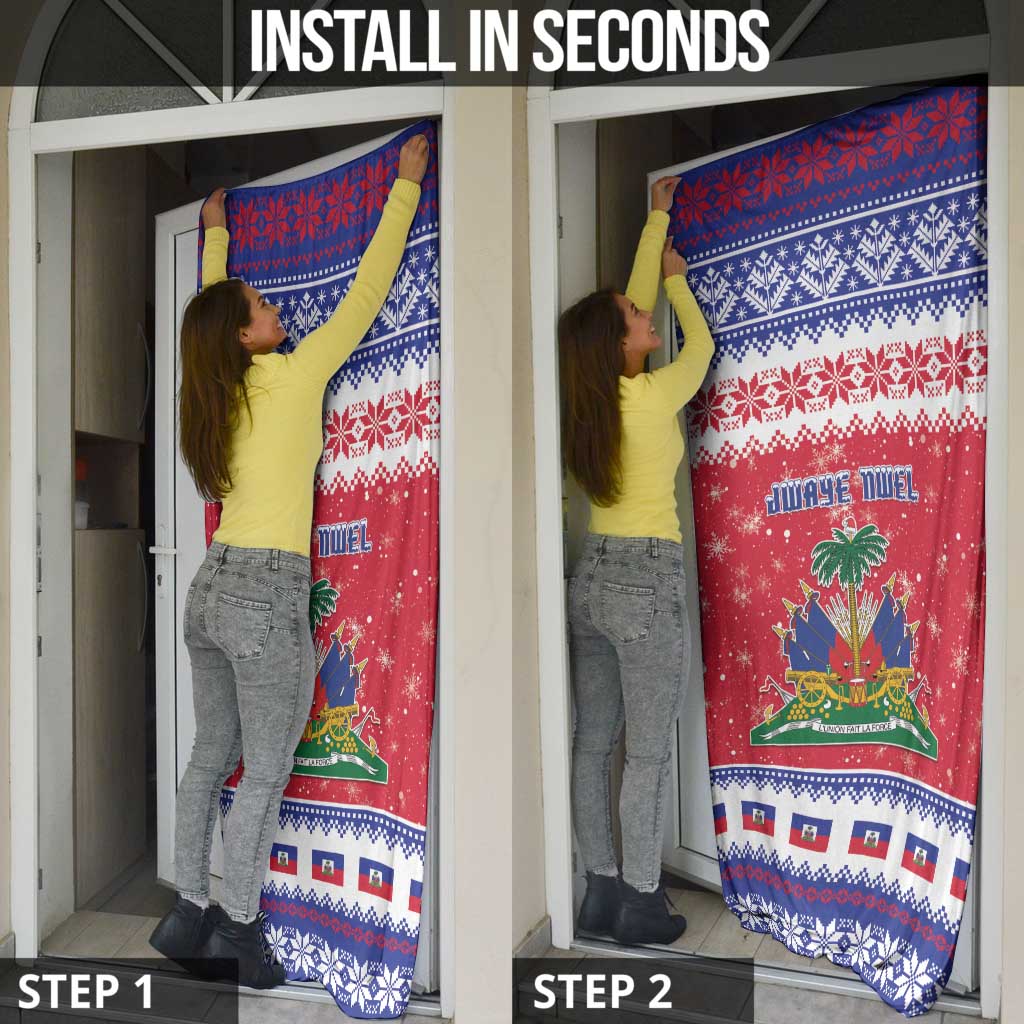 Haiti Christmas Door Cover Coat Of Arms Jwaye Nwel - Wonder Print Shop