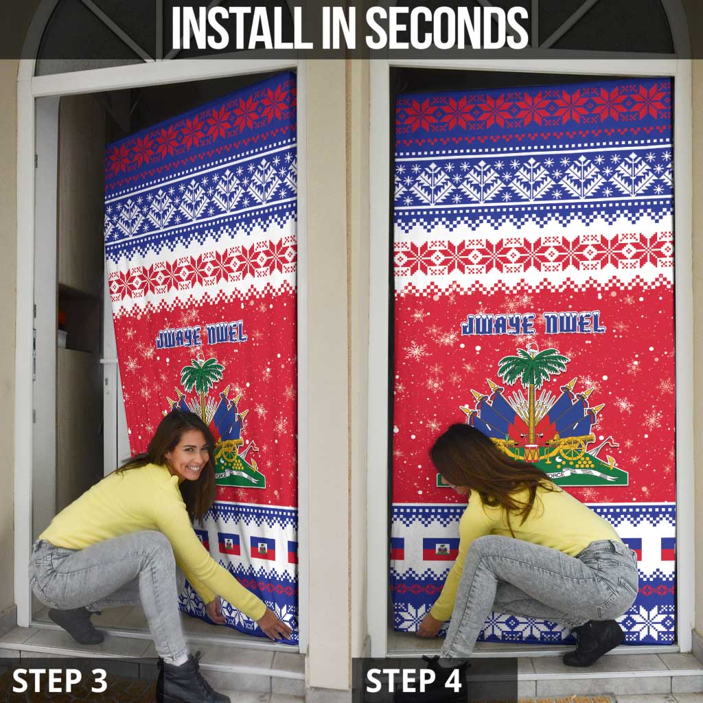 Haiti Christmas Door Cover Coat Of Arms Jwaye Nwel - Wonder Print Shop