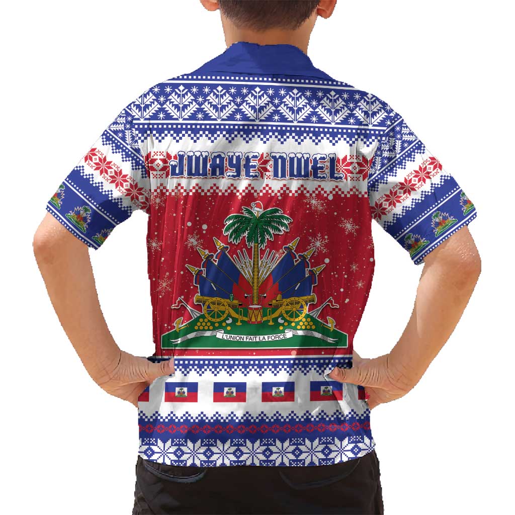 Haiti Christmas Family Matching Off Shoulder Maxi Dress and Hawaiian Shirt Coat Of Arms Jwaye Nwel - Wonder Print Shop