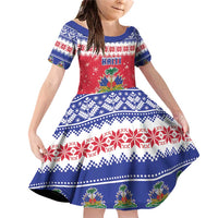 Haiti Christmas Family Matching Off Shoulder Short Dress and Hawaiian Shirt Coat Of Arms Jwaye Nwel - Wonder Print Shop