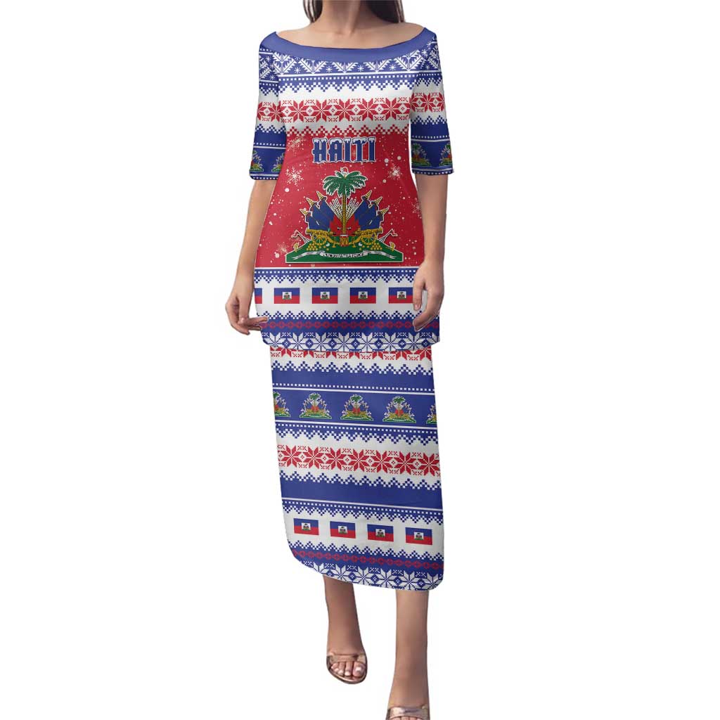 Haiti Christmas Family Matching Puletasi and Hawaiian Shirt Coat Of Arms Jwaye Nwel - Wonder Print Shop