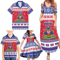 Haiti Christmas Family Matching Summer Maxi Dress and Hawaiian Shirt Coat Of Arms Jwaye Nwel - Wonder Print Shop