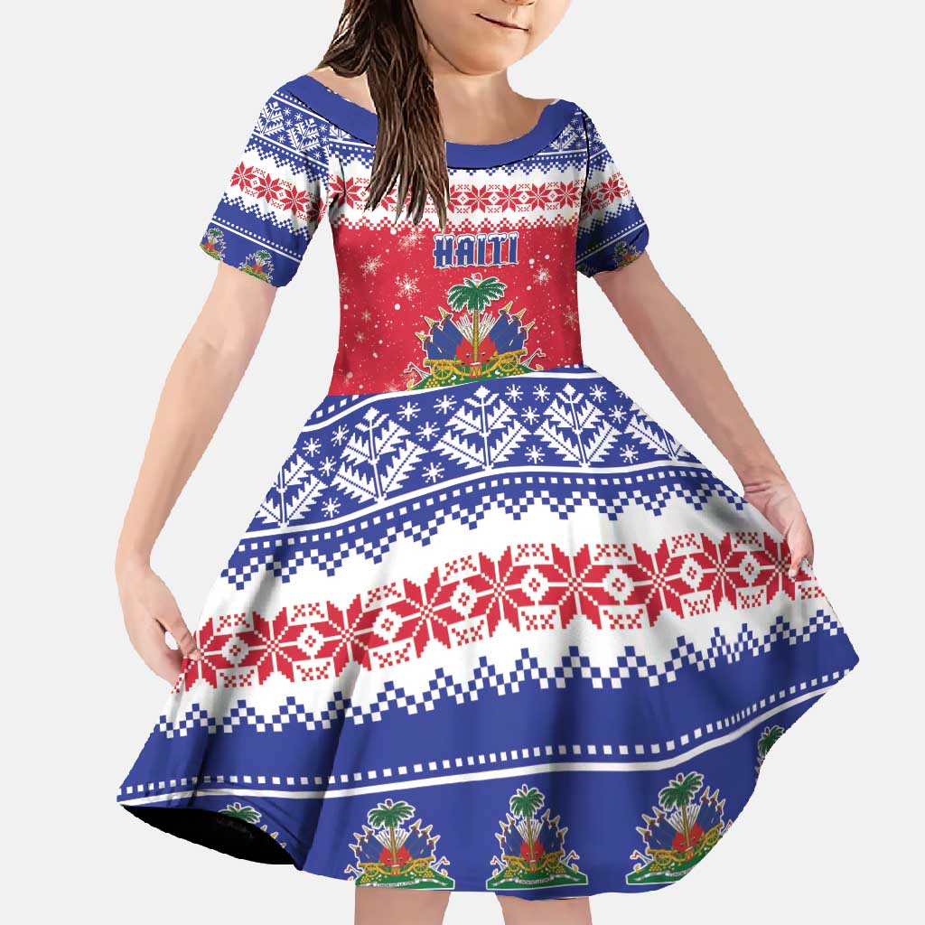 Haiti Christmas Family Matching Tank Maxi Dress and Hawaiian Shirt Coat Of Arms Jwaye Nwel - Wonder Print Shop