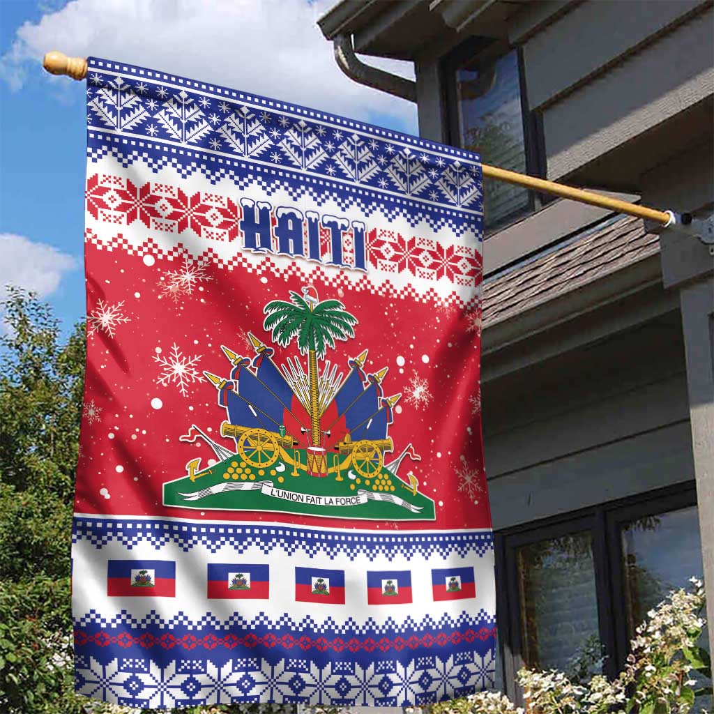 Haiti Christmas Garden Flag Coat Of Arms Jwaye Nwel - Wonder Print Shop