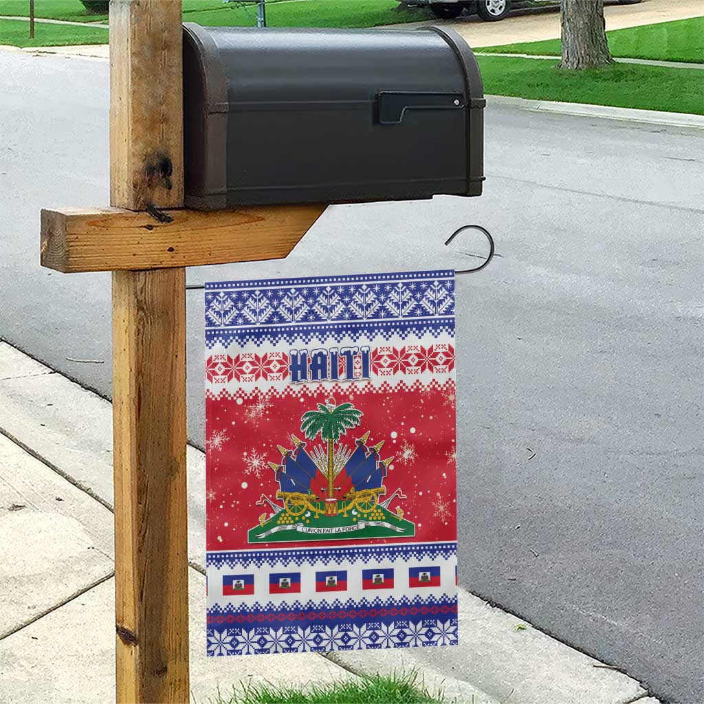 Haiti Christmas Garden Flag Coat Of Arms Jwaye Nwel - Wonder Print Shop