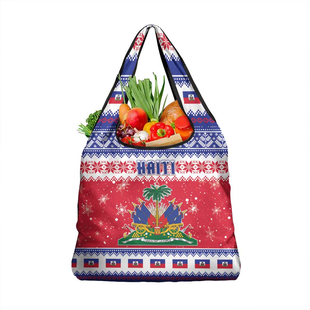 Haiti Christmas Grocery Bag Coat Of Arms Jwaye Nwel - Wonder Print Shop