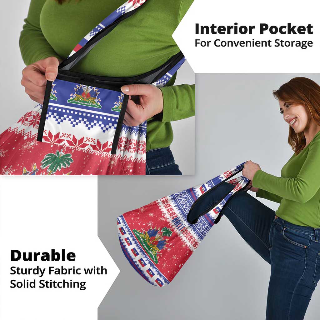 Haiti Christmas Grocery Bag Coat Of Arms Jwaye Nwel - Wonder Print Shop