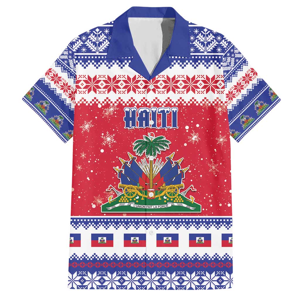 Haiti Christmas Hawaiian Shirt Coat Of Arms Jwaye Nwel - Wonder Print Shop