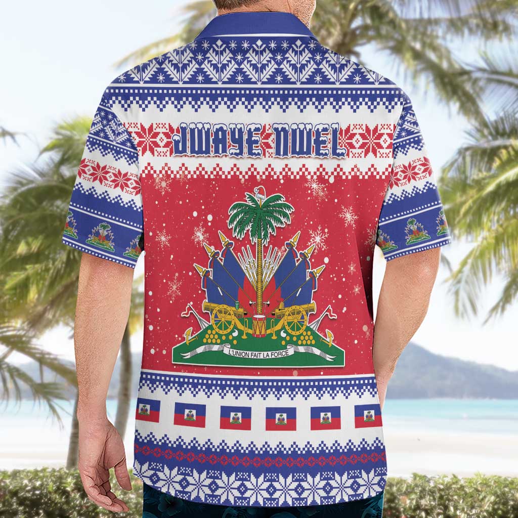 Haiti Christmas Hawaiian Shirt Coat Of Arms Jwaye Nwel - Wonder Print Shop