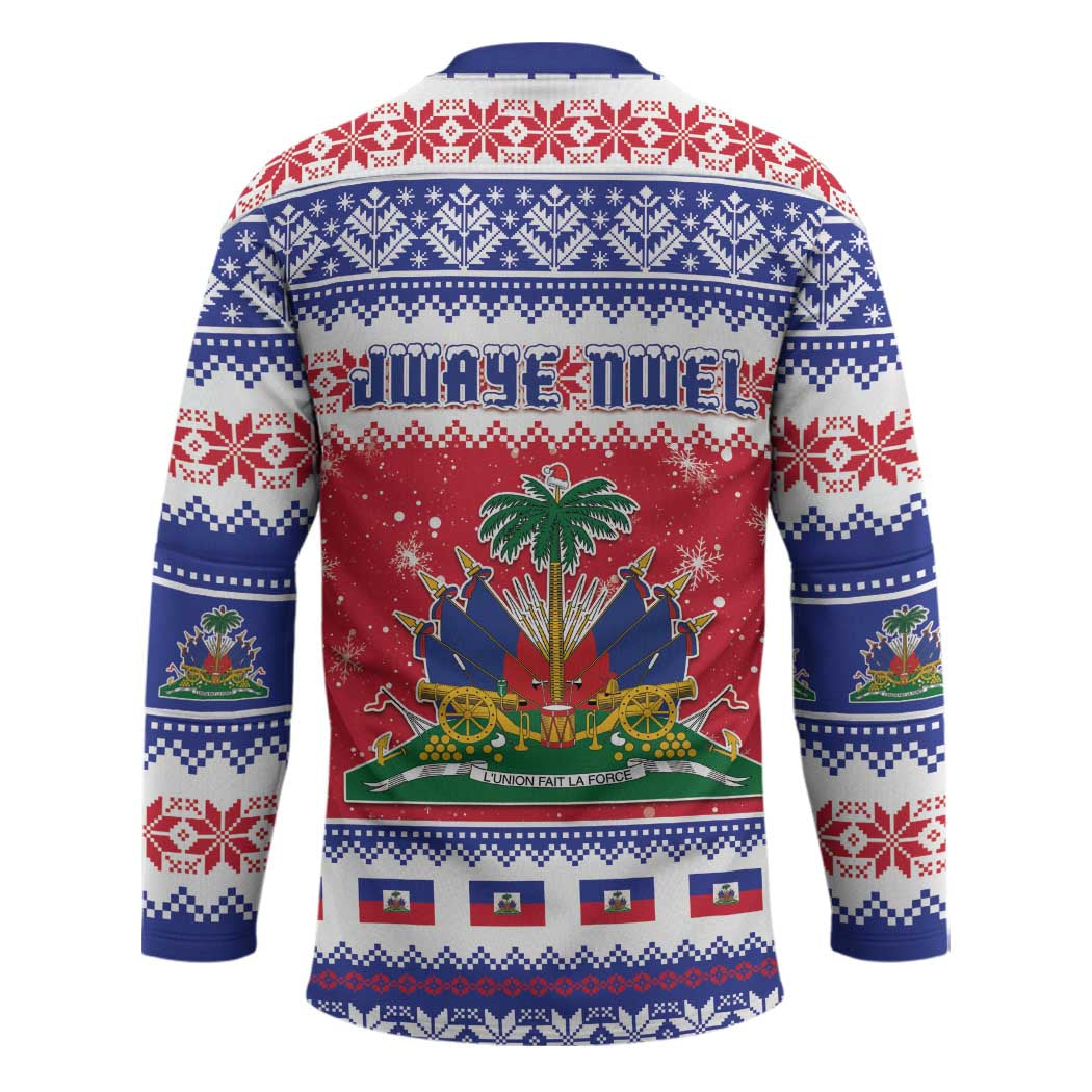 Haiti Christmas Hockey Jersey Coat Of Arms Jwaye Nwel - Wonder Print Shop