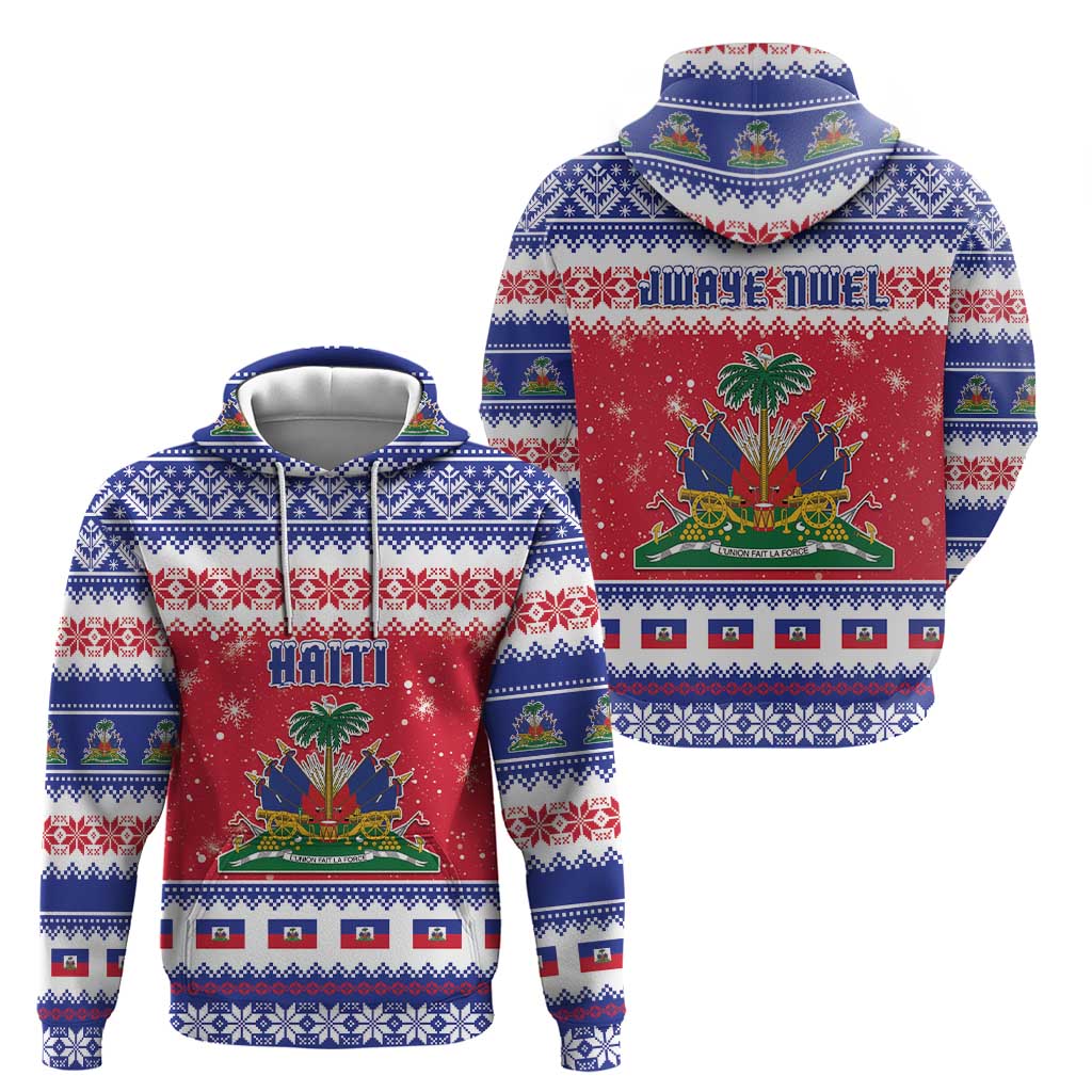 Haiti Christmas Hoodie Coat Of Arms Jwaye Nwel - Wonder Print Shop