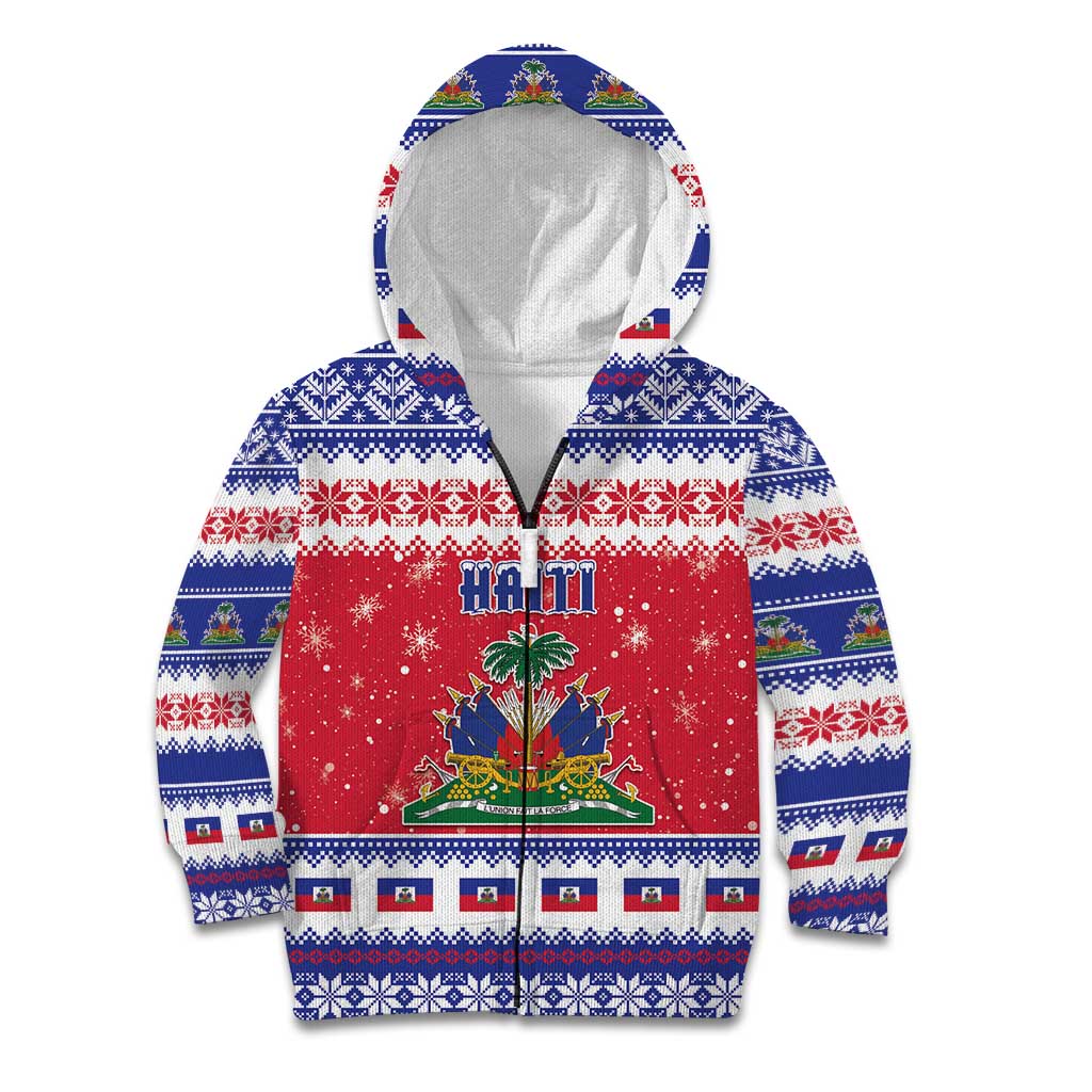 Haiti Christmas Kid Hoodie Coat Of Arms Jwaye Nwel - Wonder Print Shop