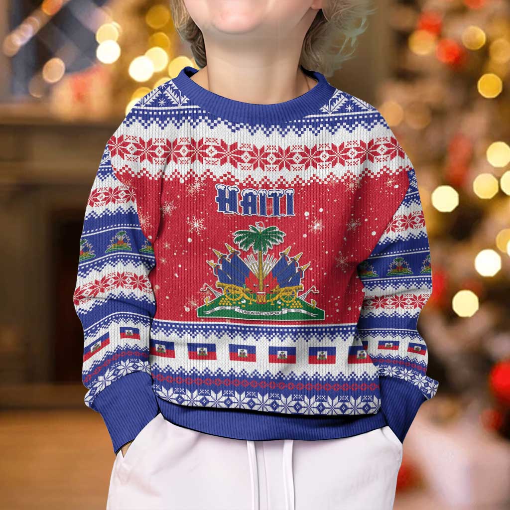 Haiti Christmas Kid Ugly Christmas Sweater Coat Of Arms Jwaye Nwel - Wonder Print Shop