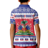 Haiti Christmas Kid Polo Shirt Coat Of Arms Jwaye Nwel - Wonder Print Shop