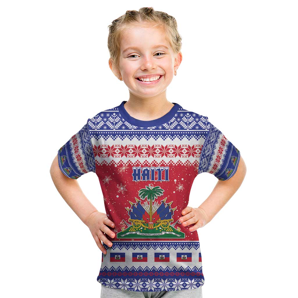 Haiti Christmas Kid T Shirt Coat Of Arms Jwaye Nwel - Wonder Print Shop
